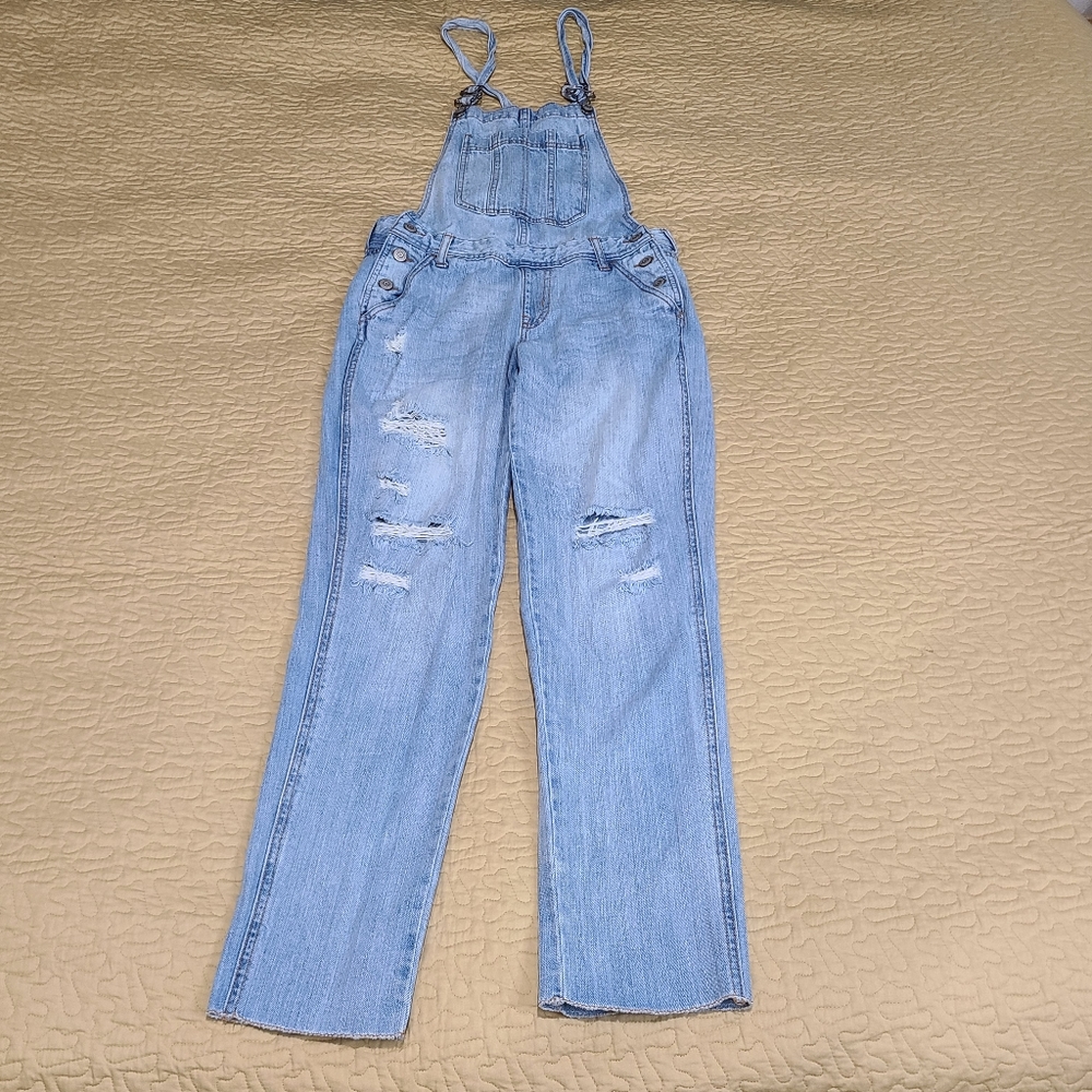 Aeropostale distressed denim overalls size S - Picture 2 of 10